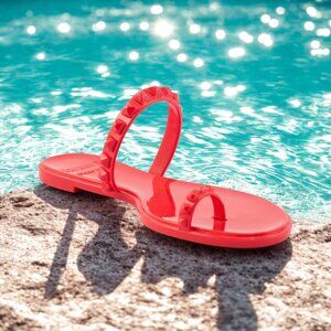 ❤️ Carmen Sol - Red Maria Flat Jelly Sandals - Made in Italy - Size 10/40 ❤️